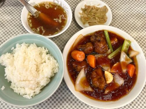 水新菜館（浅草橋）のイベリコ酢豚定食