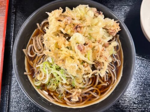 ゲソネギ天をかけそば乗せた