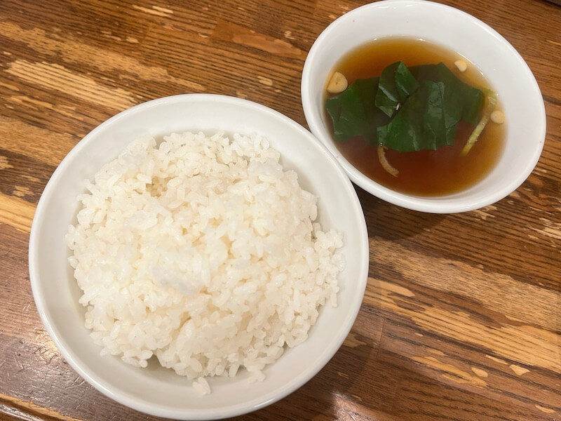 萬福（東銀座）のライス・スープ