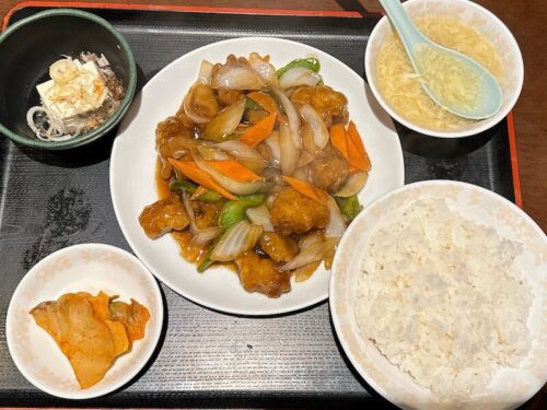 帝里加（汐留）の黒酢豚定食