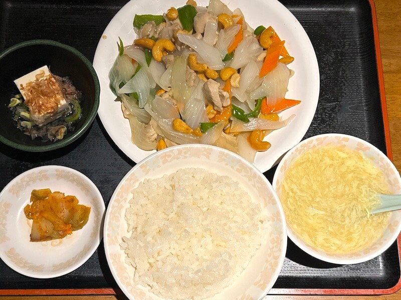 帝里加（汐留）の鶏肉とカシューナッツ炒め定食