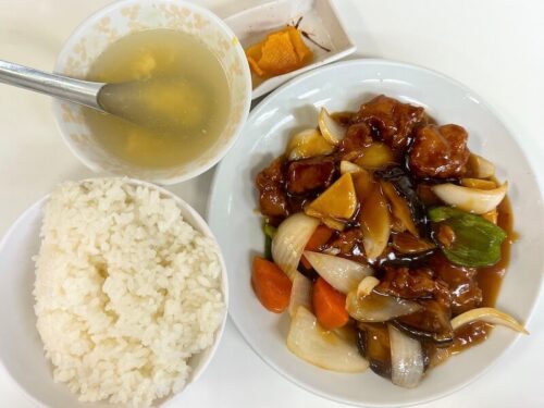 兆楽（渋谷）の酢豚定食