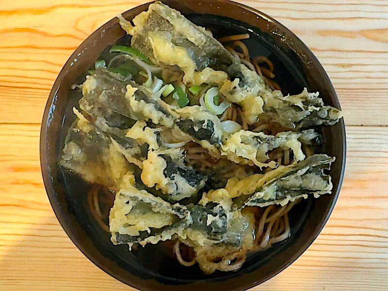でん(戸越銀座)の結び昆布天そば