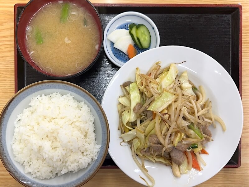 味のふたば（小川町）の野菜炒め定食