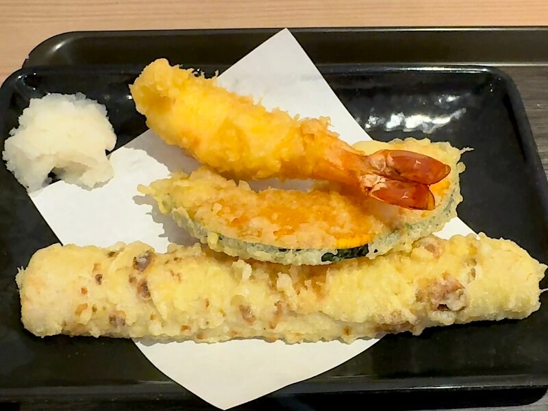海老天、ちくわ天、かぼちゃ天