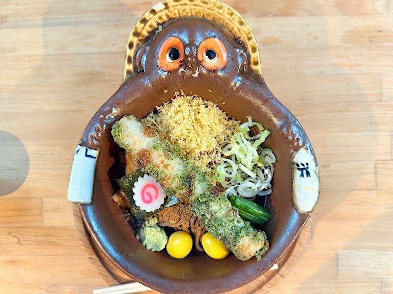 たぬきは飲み物。(池袋)の冷やしたぬきそばS+ちくわ磯辺揚げ