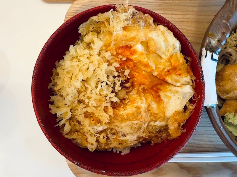 Aセットはたまご天丼
