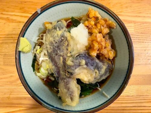 福そば（人形町）の冷やしナス天おろしそば