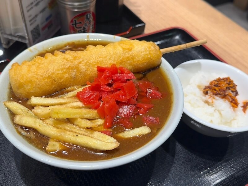 めとろ庵の魚そ天カレーそばセット