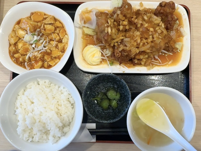 光華亭の付け合わせセット定食 油淋鶏